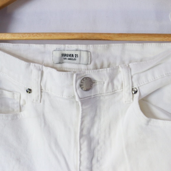 F21 Skinny White Denim Pants - Picture 4 of 8